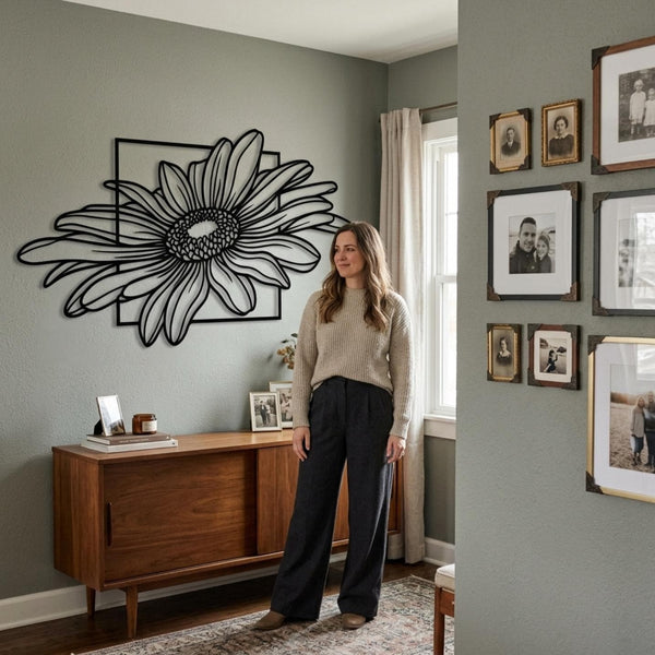 Large Daisy Metal Wall Decor