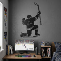Custom Hockey Player Metal Sign
