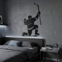 Custom Hockey Player Metal Sign