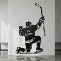Custom Hockey Player Metal Sign