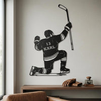 Custom Hockey Player Metal Sign