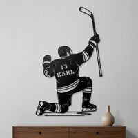 Custom Hockey Player Metal Sign