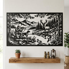 Hunting Scene Metal Wall Art