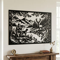 Hunting Scene Metal Wall Art