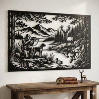 Hunting Scene Metal Wall Art