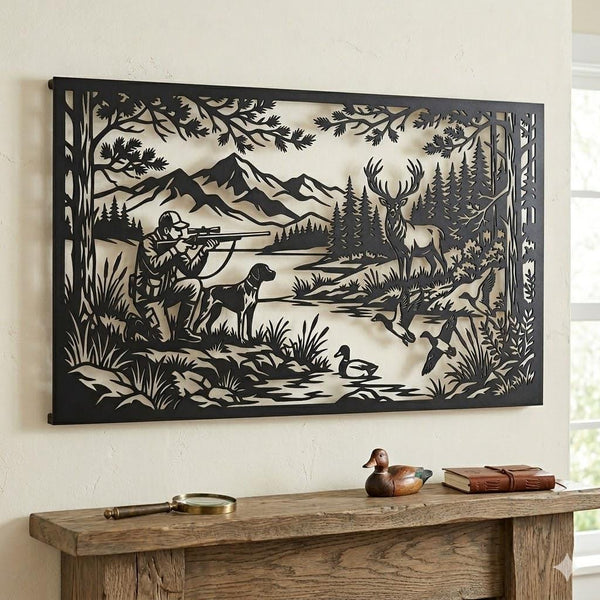 Hunting Scene Metal Wall Art