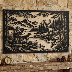 Hunting Scene Metal Wall Art