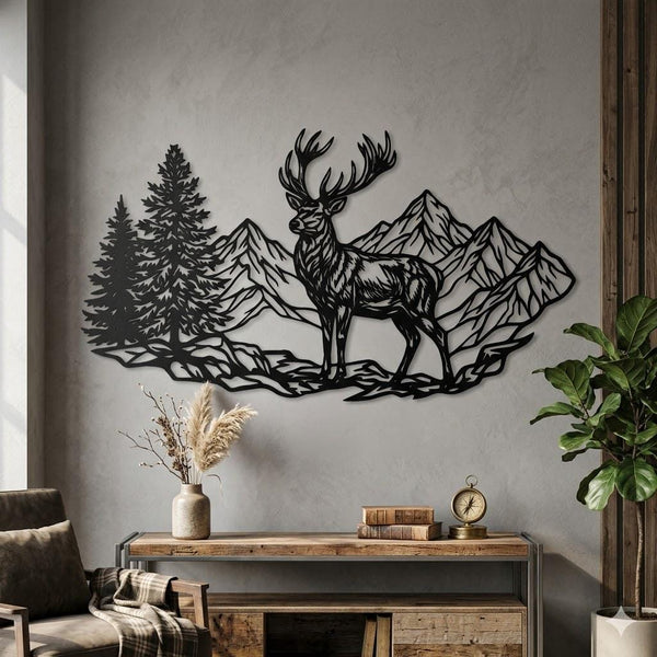 Rustic Deer Metal Wall Art