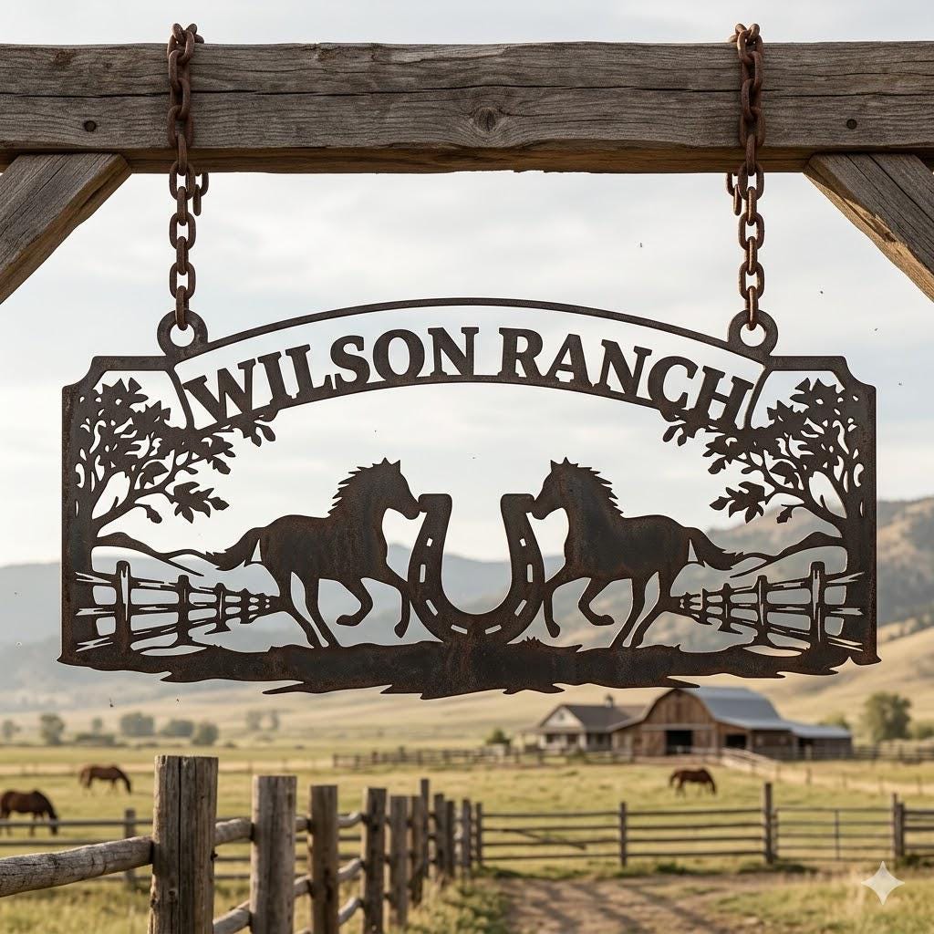 Custom Ranch Name Sign
