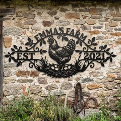 Custom Chicken Farm Metal Sign