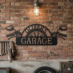 Custom Motorcycle Garage Metal Sign