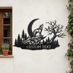 Wolf Howling Custom Metal Sign
