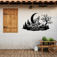 Wolf Howling Custom Metal Sign