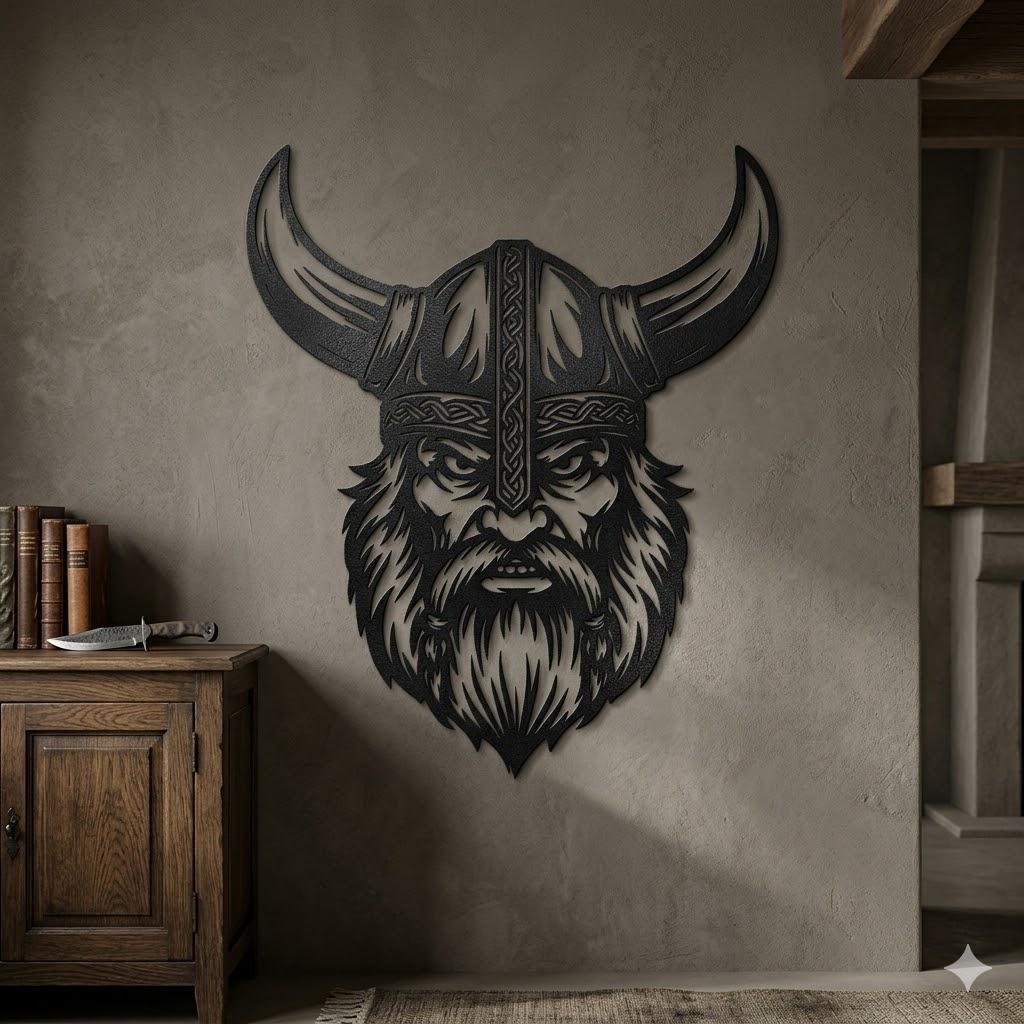 Viking Warrior Metal Wall Art