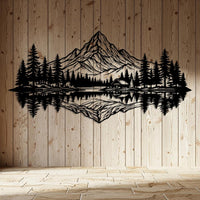 Mountain Lake Reflection Metal Wall Art