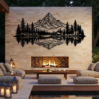 Mountain Lake Reflection Metal Wall Art