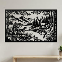 Hunting Scene Metal Wall Art