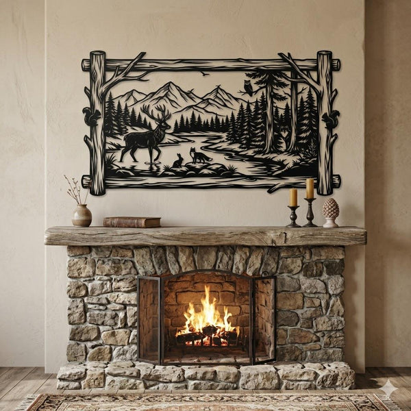 Rustic Wildlife Metal Wall Art