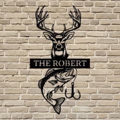 Hunting Fishing Metal Sign