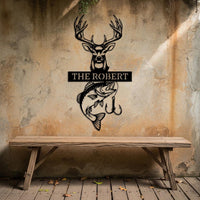 Hunting Fishing Metal Sign