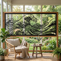 Ocean Wave Metal Privacy Screen