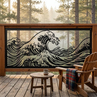 Ocean Wave Metal Privacy Screen