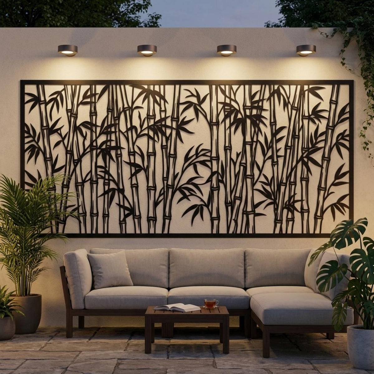 Bamboo Metal Wall Decor