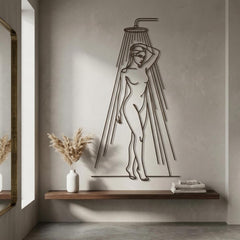 Woman Shower Metal Wall Decor