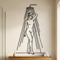 Woman Shower Metal Wall Decor