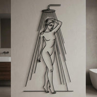 Woman Shower Metal Wall Decor