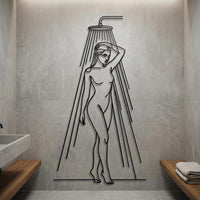 Woman Shower Metal Wall Decor