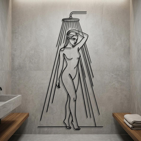 Woman Shower Metal Wall Decor