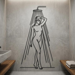 Woman Shower Metal Wall Decor