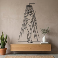Woman Shower Metal Wall Decor