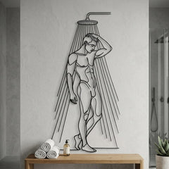 Man Shower Metal Wall Decor