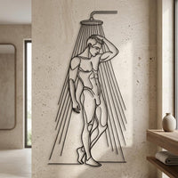 Man Shower Metal Wall Decor