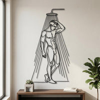 Man Shower Metal Wall Decor