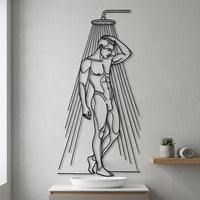Man Shower Metal Wall Decor
