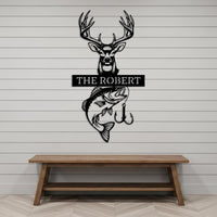 Hunting Fishing Metal Sign