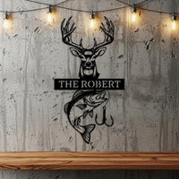 Hunting Fishing Metal Sign