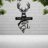 Hunting Fishing Metal Sign
