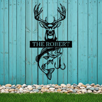 Hunting Fishing Metal Sign