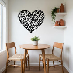 Floral Heart Metal Wall Art