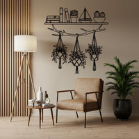 Vase Flowers Metal Wall Art