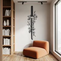 Floral Katana Wall Art