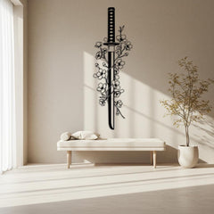 Floral Katana Wall Art