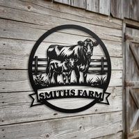 Custom Cow Farm Sign