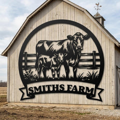 Custom Cow Farm Sign
