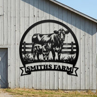 Custom Cow Farm Sign