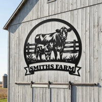 Custom Cow Farm Sign